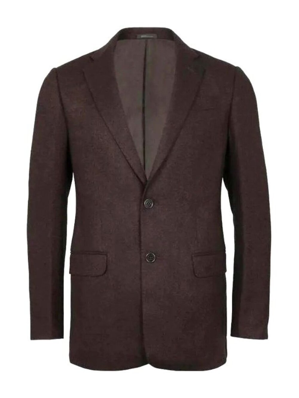 ARMANI COLLEZIONI G Line Wool Blend Herringbone Two-Button Burgundy Blazer 38